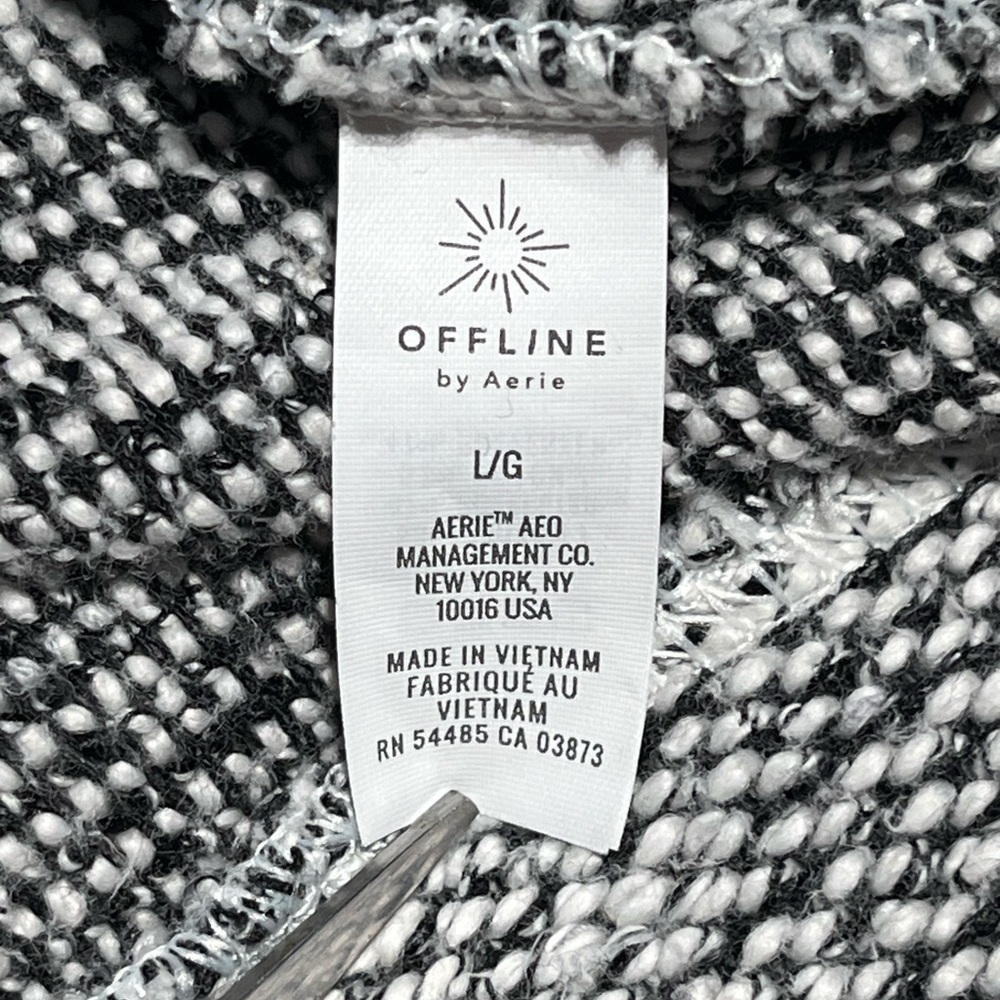 Offline By Aerie Funnel Neck Cropped Pullover Sweatshirt Sweater Heathered Gray - Picture 13 of 16
